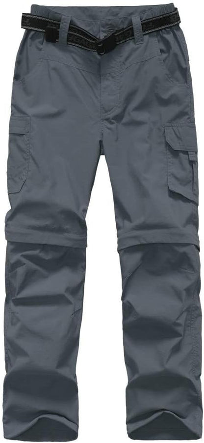 Boy’s Convertible Hiking Pants Lightweight Quick Dry Zip Off Pants for Kids Youth Outdoor UPF 50+