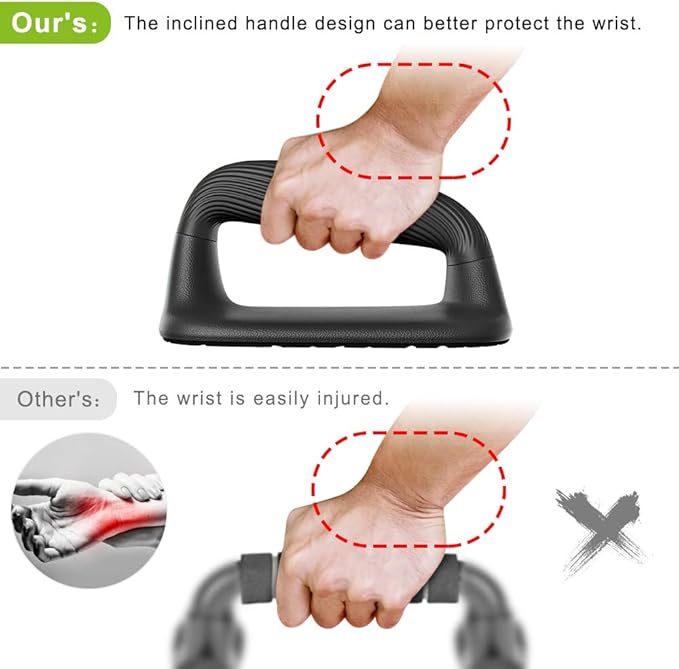 Kipika Push Up Bars, Pushup Stands, Anti-Slip Soft Plastic Push Up Handles, Bottom Anti-Slip Pad