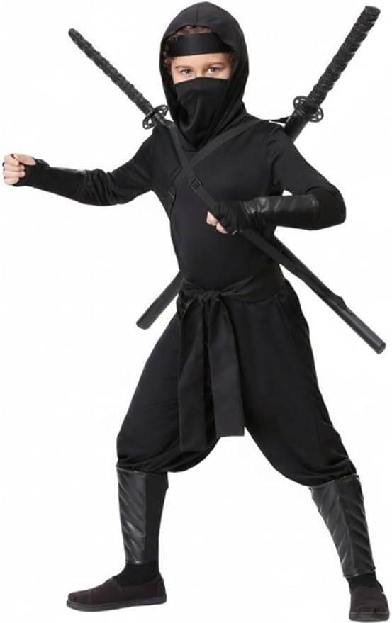 Sword Back Holster Complete with Balaclava. Black Leather Carrying Case, Ninja Hero Sheath-Weapons