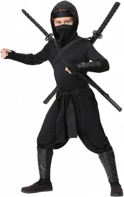 Sword Back Holster Complete with Balaclava. Black Leather Carrying Case, Ninja Hero Sheath-Weapons