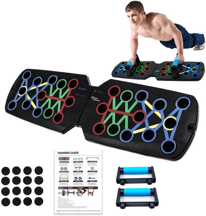Push Up Board Fitness, Portable Dismountable 17 in 1 Push Up Bar at Home Gym, Multi-functional