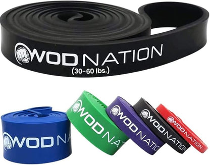 WOD Nation Pull Up Assistance Bands (10-175lbs Band) - Best for Pullup Assist, Chin Ups, Resistance