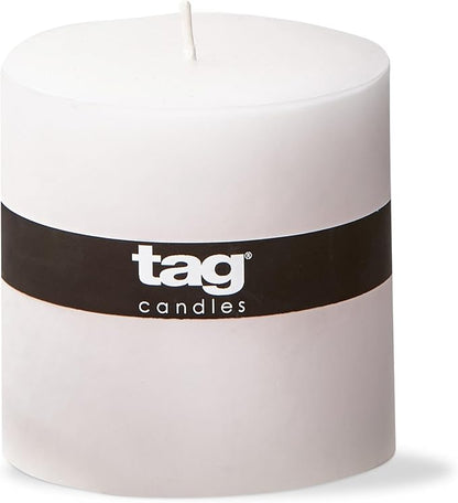 tag Chapel 4X4 White Pillar Paraffin Wax Candle Unscented Drip-Free Long Burning 75 Hours For Home
