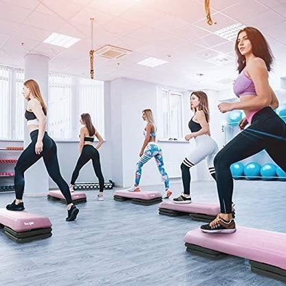 Yes4All Adjustable Workout Aerobic Exercise Step Platform Health Club Size with 4 Adjustable Risers