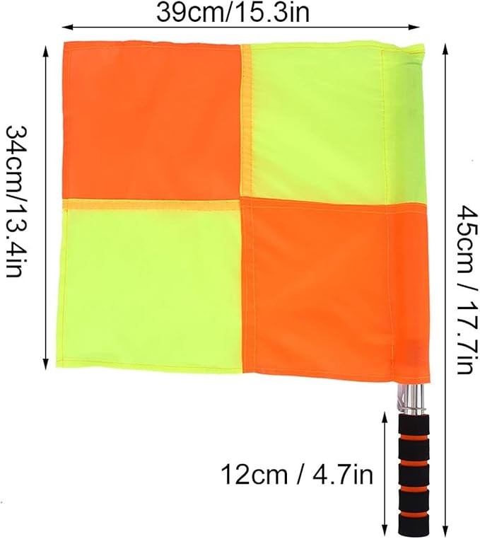 2PCS 18IN Flag Soccer Linesman Flag, Soccer Referee Flags, Red and Yellow Referee Flags Suitable