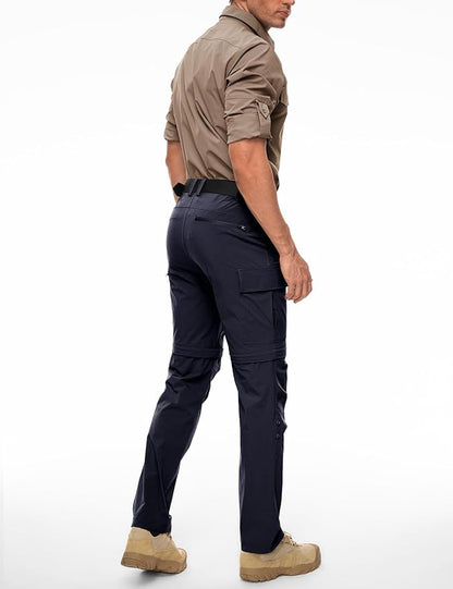 Wespornow Men's-Convertible-Hiking-Pants Quick Dry Lightweight Zip Off Breathable Cargo Pants for