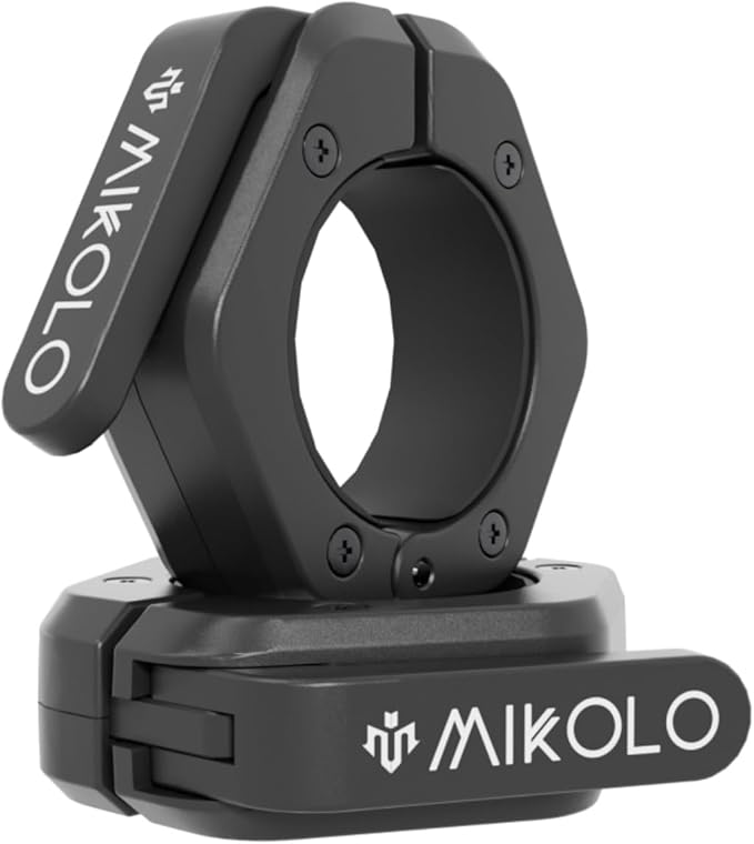 Mikolo Barbell Clamps,2-Inch Olympic Barbell Clips with Anti-Slip TPR Lining and Quick Release for
