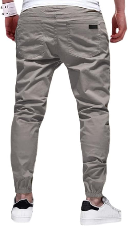 Men Joggers Chino Cargo Pants Hiking Outdoor Recreation Pants Twill Fitness Track Jogging Pants