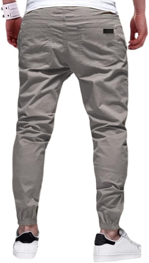 Men Joggers Chino Cargo Pants Hiking Outdoor Recreation Pants Twill Fitness Track Jogging Pants