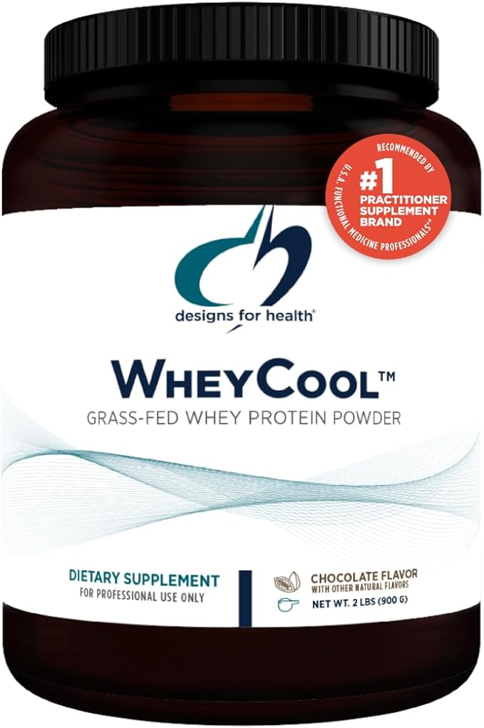 Designs for Health WheyCool - Grass Fed Whey Protein Powder Supplement with 20g Protein, May