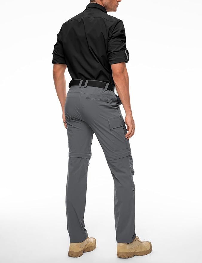 Wespornow Men's-Convertible-Hiking-Pants Quick Dry Lightweight Zip Off Breathable Cargo Pants for