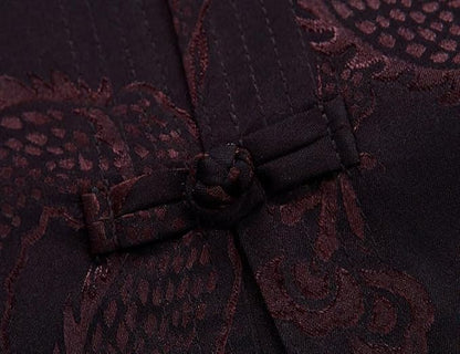 wecotton Tang Suit Men Hanfu Chinese Traditional Clothes Kung Fu Shirt Uniform Long Sleeved Coat