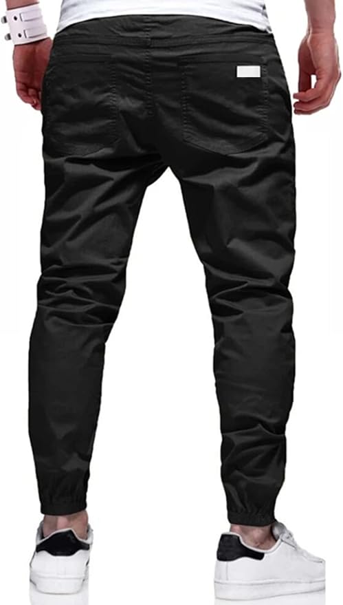 Men Joggers Chino Cargo Pants Hiking Outdoor Recreation Pants Twill Fitness Track Jogging Pants