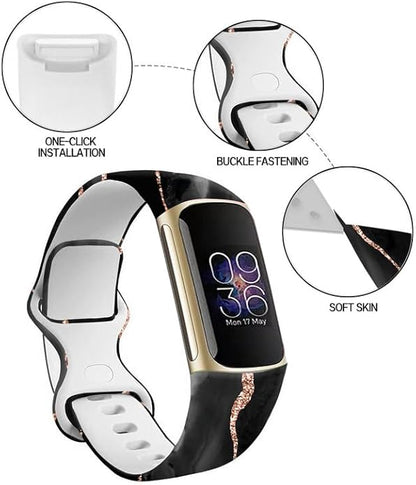 Sport Bands Compatible with Charge 6 /Charge 5 for Women Men,Soft Waterproof Replacement Straps