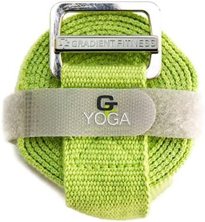 Gradient Fitness Yoga Strap, Friction-Less Easy-Feed Buckle, Super Soft Cotton/Polyester Blend