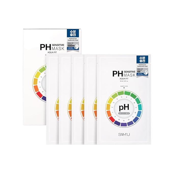 SAM?™U PH Sensitive Aqua Fit Face Mask ??Hydrating & Soothing Vegan Sheet Mask with Hyaluronic Acid