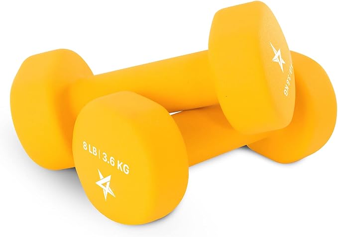 Yes4All Neoprene Coated Dumbbell Hand Weight Sets of 2 - Multiple Weight Options with 15 Colors