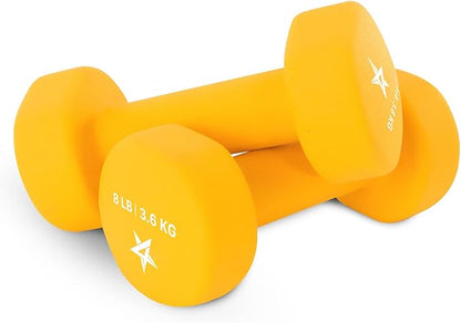 Yes4All Neoprene Coated Dumbbell Hand Weight Sets of 2 - Multiple Weight Options with 15 Colors