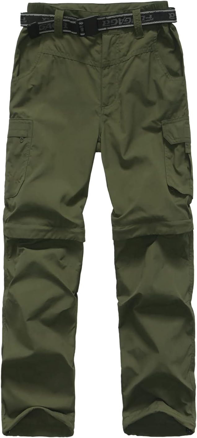 Boy’s Convertible Hiking Pants Lightweight Quick Dry Zip Off Pants for Kids Youth Outdoor UPF 50+