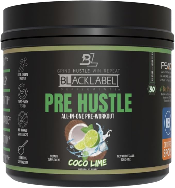 BLACKLABEL Supplements PRE Hustle V3 Pre-Workout Powder ??NSF Certified for Sport ??Energy