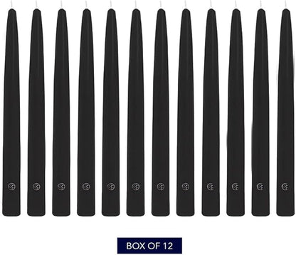Colonial Candle Unscented Taper Candle, Handipt Collection, Black, 12 in, Pack of 12 - Up to 10