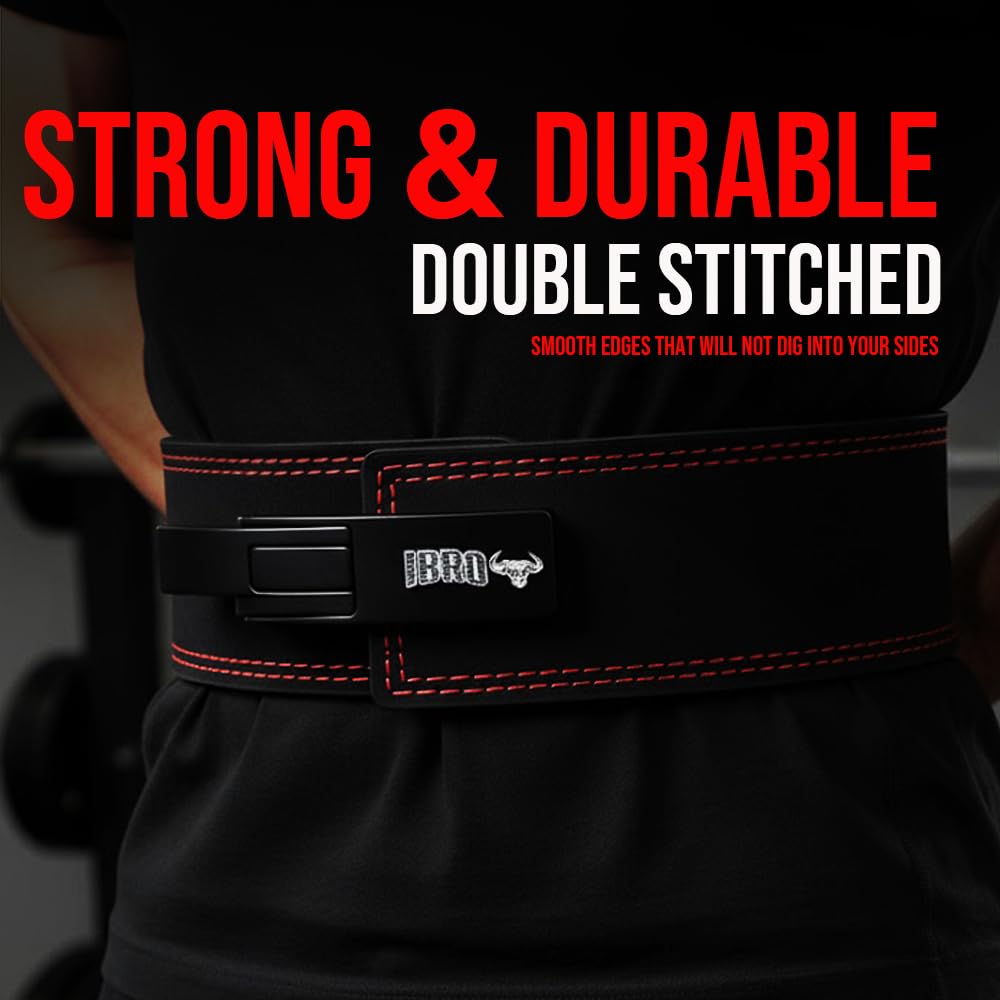 IBRO Powerlifting Lever Gym Belt – Power 10MM Extreme Heavy Duty Genuine Leather Belts - Squats