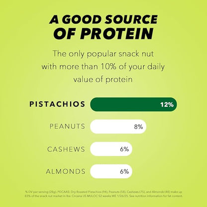 Wonderful Pistachios No Shells, Dill Pickle Flavored Nuts, 2.25 Ounce Bag (Pack of 8), Protein
