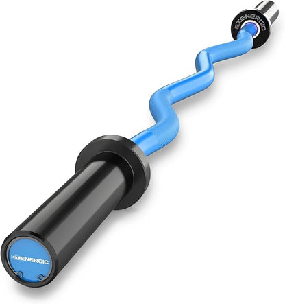 47" Olympic EZ Curl Bar 500-lbs Capacity Steel Barbell Suitable for 2" Weight Plates, 2-Inch Curl