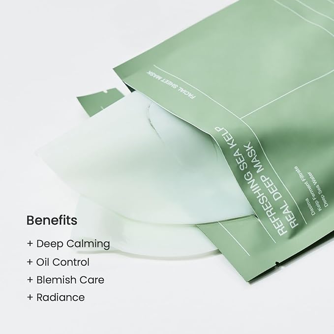 BIODANCE Refreshing Sea kelp Real Deep Mask, Overnight Hydrogel Mask, Calming, Oil & Sebum Control