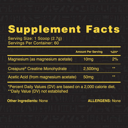 Ambrosia Atlas Creatine Monohydrate Powder | Creapure + Acetic Acid for Enhanced Absorption |