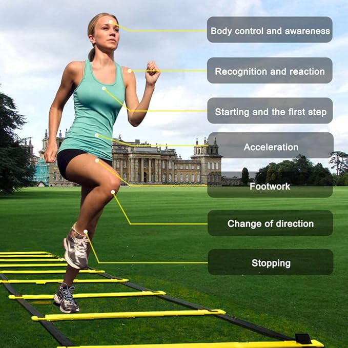 Adjustable Speed Training Hurdles Fitness & Speed Training Equipment with Agility Ladder