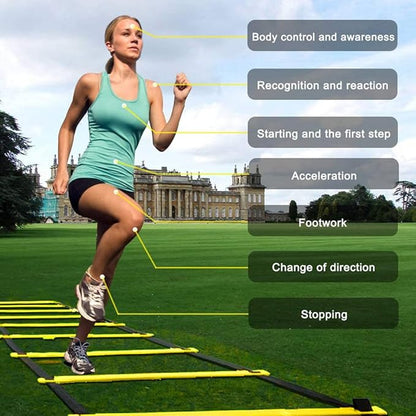 Adjustable Speed Training Hurdles Fitness & Speed Training Equipment with Agility Ladder