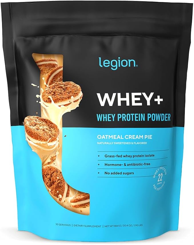 LEGION Whey+ Whey Isolate Protein Powder from Grass Fed Cows - Low Carb, Low Calorie, Non-GMO
