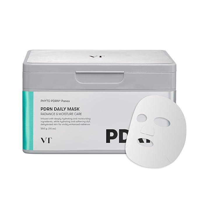 VT COSMETICS PDRN Daily Mask 30 Sheets, Vegan PDRN for Skin Restoration & Radiance, Hydrating &