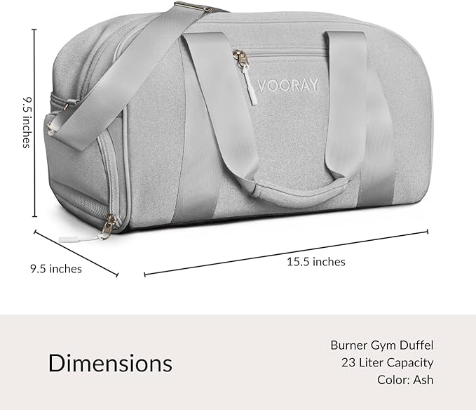 Vooray Burner Gym Duffel Bag, Gym Bag for Women and Men with Shoe Compartment, Weekender, Overnight
