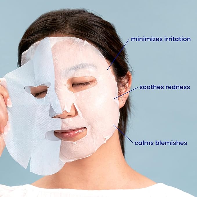 FACETORY K Beauty Face Mask Skin Care - CALMING Sheet Mask for ACNE-PRONE Skin with Heartleaf