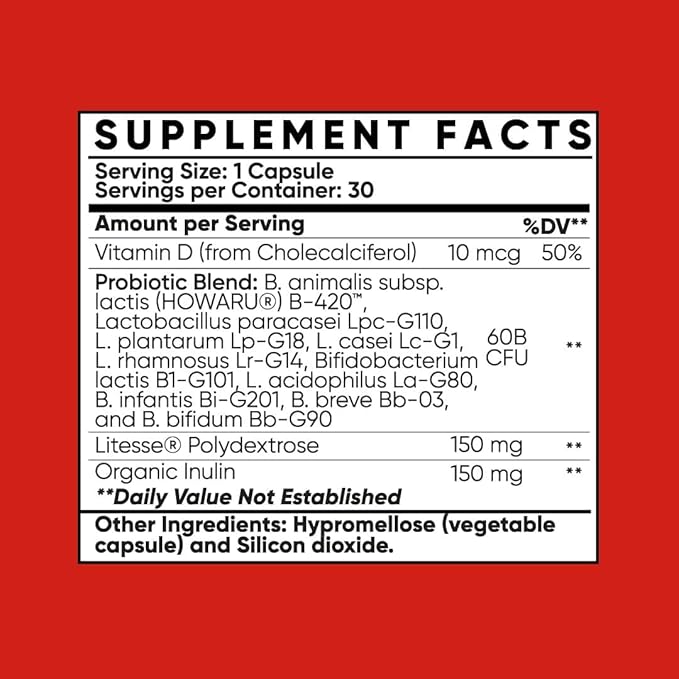 Probiotic Fit for Men & Women, Bifidobacterium Lactis B-420, Digestive & Gut Health, 60 Billion