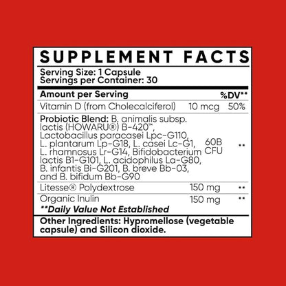 Probiotic Fit for Men & Women, Bifidobacterium Lactis B-420, Digestive & Gut Health, 60 Billion