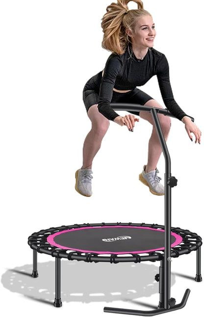 Newan 40"-48" Silent Mini Trampoline Fitness Trampoline Bungee Rebounder Jumping Cardio Trainer
