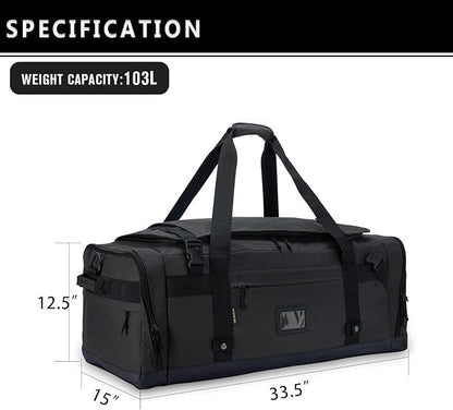 Large Duffle Bag for Travel - Men & Women, Foldable Gym Duffle Backpack, Heavy Duty Tactical