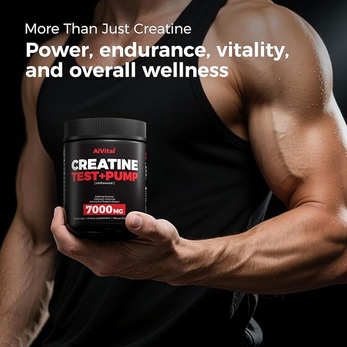 AiVital™ Creatine Powder for Men–5000mg Creatine Monohydrate with 1500mg L-Citrulline & 500mg