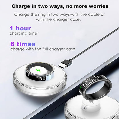 Smart Health Ring with Screen,for Women Men Fitness Tracker with Heart Rate, Blood Oxygen, HRV