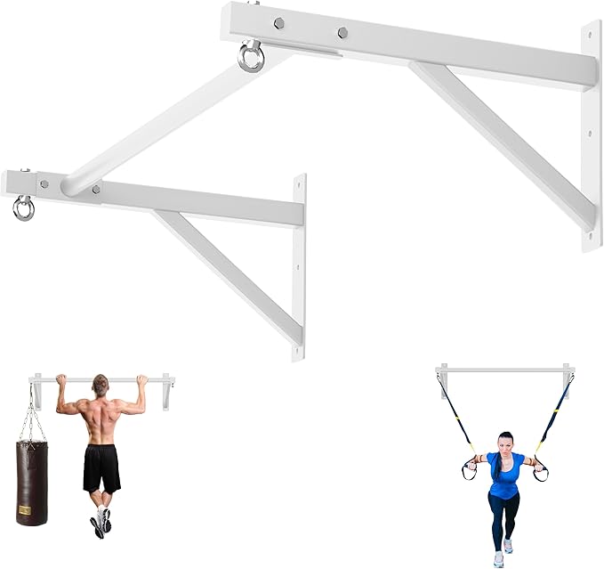 Pull Up Bar Wall Mounted, Heavy Duty 650 lbs Capacity Chin Up Bar, 48" Multi-Grip Strength Training