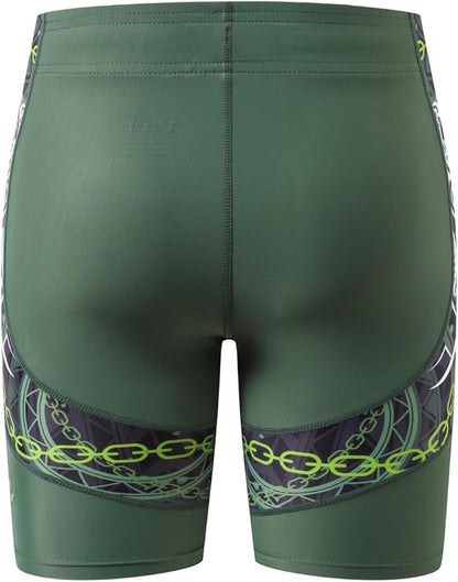 HUGE SPORTS Men's Rash Guard Swim Shorts Compression Swimming Jammer Cool Dry Active Swimsuit