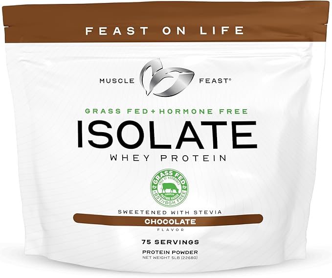 Muscle Feast Grass-Fed Whey Protein Isolate, All Natural Hormone Free Pasture Raised, Whey Isolate