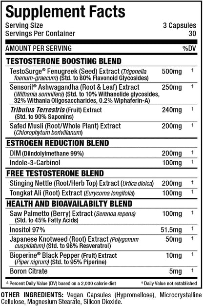 ALLMAX Nutrition TESTOFX Xtreme Testosterone Booster for Men, Tribulus Terrestris, Ashwagandha