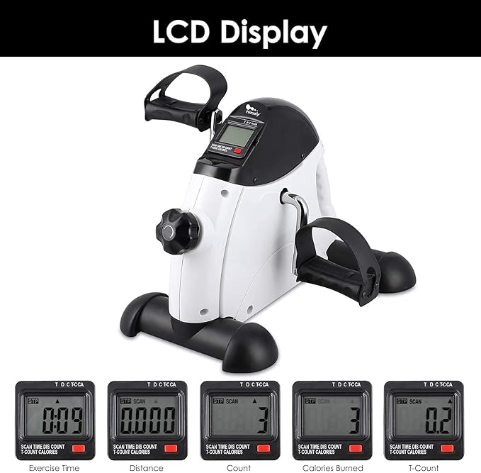 Mini Exercise Bike, himaly Under Desk Bike Pedal Exerciser Portable Foot Cycle Arm & Leg Peddler