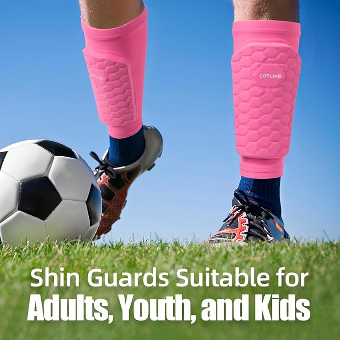 Soccer Shin Guards for Kids Youth Adults, Shin Guard Soccer Sleeves for 2-18 Years Old Boys Girls