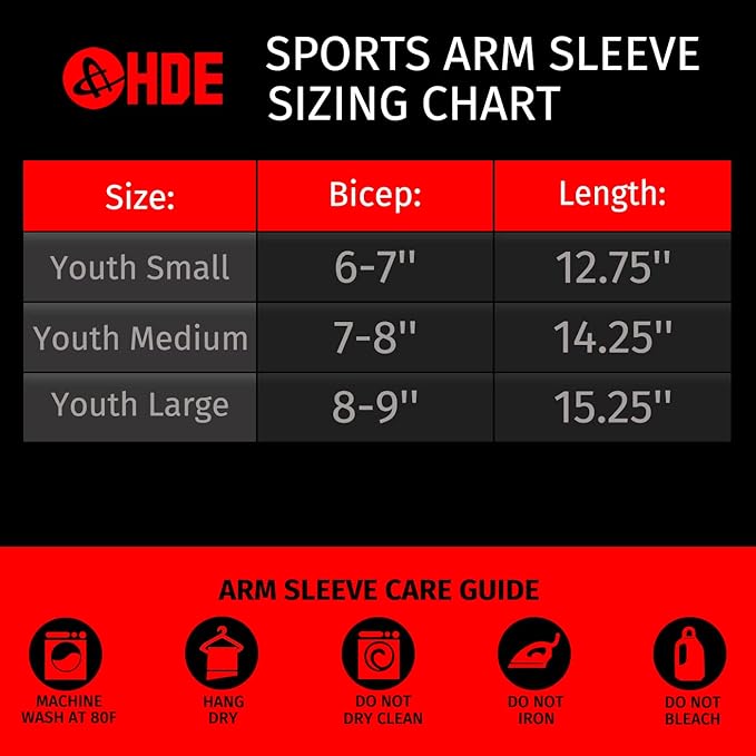 HDE Arm Compression Sleeves for Kids Basketball Shooting Sleeve - Youth Sports Football Baseball