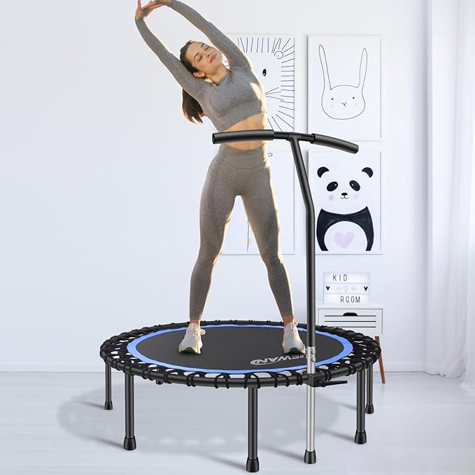Newan 40"-48" Silent Mini Trampoline Fitness Trampoline Bungee Rebounder Jumping Cardio Trainer
